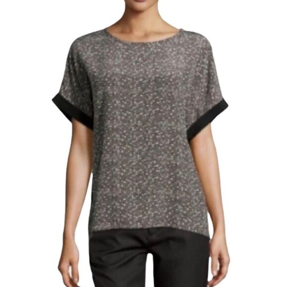 VINCE SILK BLOUSE PATHWAYS CUFF SLEEVE - Picture 1 of 9